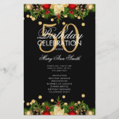 Vakantie 50e verjaardag Programma Gold met menu (Voorkant)