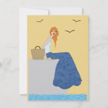 Vakantie aan de Rand van de Zee Fashion Art Card