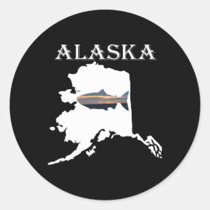 Vakantie Alaska Zalm Vis Alaska Vist Ronde Sticker