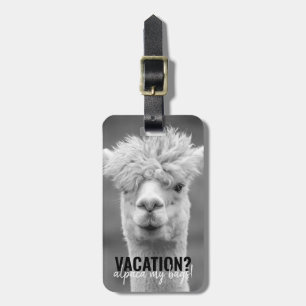 Vakantie Alpaca Mijn Tassen Zwart Bagagelabel