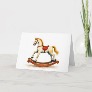 Vakantie Aquarel Schommelend Paard Bedankkaart
