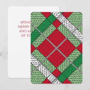 VAKANTIE ARGYLE KNIT 4.5x6.25 Platte kerst Kaart