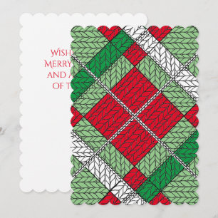 VAKANTIE ARGYLE KNIT 5x7 Flat Christmas Kaart