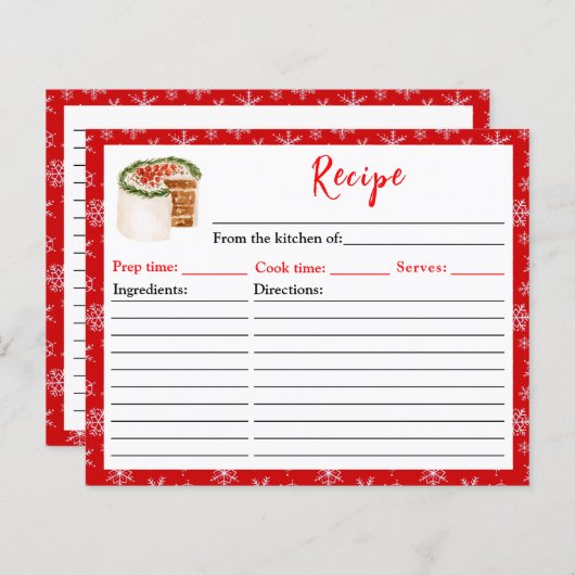 Vakantie bakken kersttaart recept (Voorkant / Achterkant)