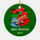 Vakantie Bells Kerstmis Keramisch Ornament (Voorkant)