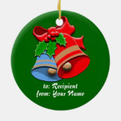 Vakantie Bells Kerstmis Keramisch Ornament (Achterkant)