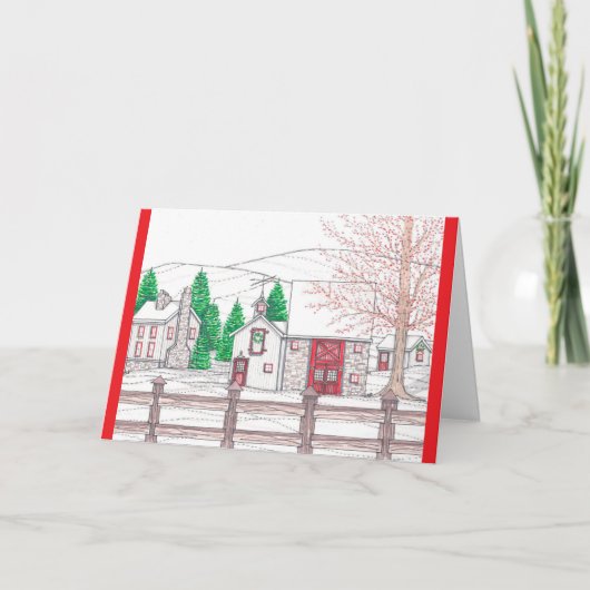 Vakantie Boerderij Kerst Kaart (Voorkant)