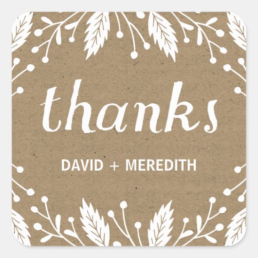 Vakantie Botanicals Vierkante Sticker (Voorkant)