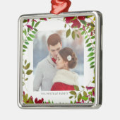 Vakantie Botanische Foto en Naam Ornament (Links)