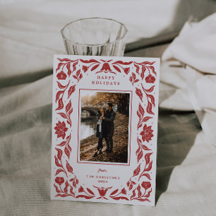 Vakantie Botanische Foto Kerst Kaart