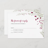 Vakantie Branches Trouwen RSVP (Voorkant / Achterkant)