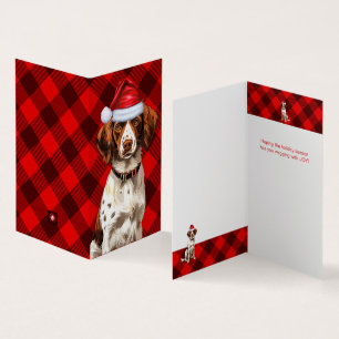 Vakantie Bretagne Spaniel Hond Rood Geplaagd Kerst Kaart