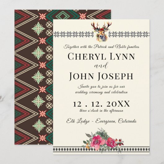 Vakantie bruiloft in de Lodge uitnodiging (Voorkant / Achterkant)