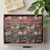 Vakantie Bruine Pitbull Hond Rood Geplaagd Kerstmi Tissuepapier (Geschenk)