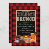 Vakantie Brunch Rustiek Rood Zwart Buffalo Plaid Kaart (Voorkant / Achterkant)