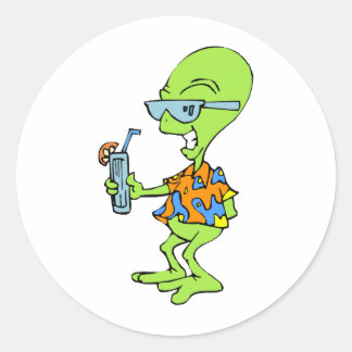 Vakantie buitenaards ronde sticker