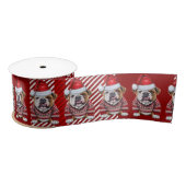 Vakantie Bulldog op rood en wit plaid Lint (Spoel)
