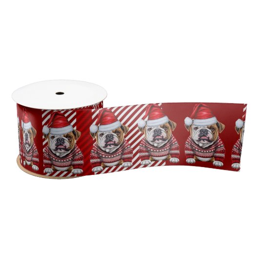 Vakantie Bulldog op rood en wit plaid Lint (Spoel)