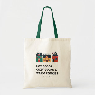 Vakantie cacao, gezellige Sokken en warme koekjes Tote Bag