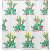 Vakantie Cactus Zuidwest Kerstmis Cactussen Douchegordijn (Voorkant)
