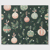  Vakantie Charm Feestelijke Baubles Cadeaupapier (Vlak)