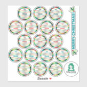 Vakantie Checkered Circle Gift Labels (Vel)