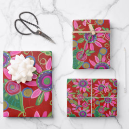 Vakantie Cheer Wrapping Paper Flat Sheet Set van 3