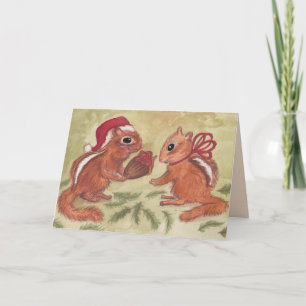 Vakantie chipmunks feestdagen kaart