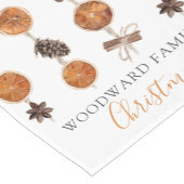 Vakantie Citrus en Spice familienaam Kerstmis Korte Tafelloper (Hoek)