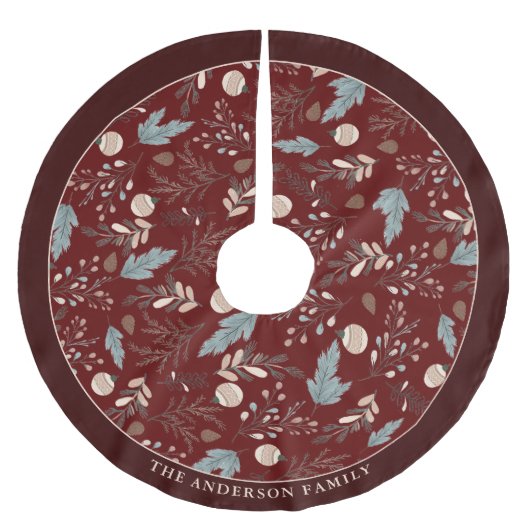 Vakantie Classic Bloemen Winter Greenery Kerstmis Kerstboom Rok (Voorkant)