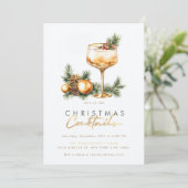 Vakantie Cocktail Modern Kerstfeest Kaart (Staand voorkant)