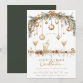 Vakantie Cocktail Modern Minimalistisch Kerstfeest Kaart (Voorkant / Achterkant)