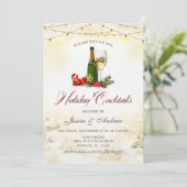 Vakantie Cocktails Modern Feestelijk Kerstfeest Kaart (Staand voorkant)