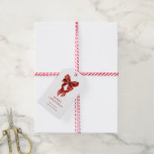 Vakantie Coquette Red Bow Ribbon Kerstcadeau Label Cadeaulabel (Met Touw)