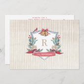 Vakantie Crest - Familie Monogram - Kerst Kaart (Voorkant / Achterkant)