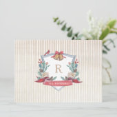 Vakantie Crest - Familie Monogram - Kerst Kaart (Staand voorkant)