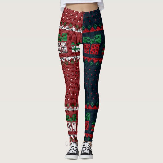 Vakantie Cross Stitch Leggings (Voorkant)
