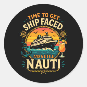 Vakantie Cruise Pun Tijd Om Scheepsgezichten Te Kr Ronde Sticker