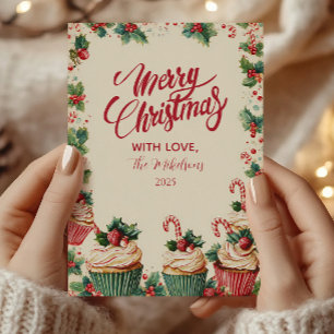 Vakantie Cupcake Cheer Christmas Feestdagenkaart