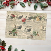  vakantie Decoupage Krantenblad Sled Tissuepapier
