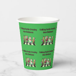 Vakantie drukte oversteken in kerst papieren beker