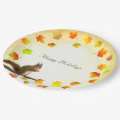 Vakantie Eekhoorn & Herfst bladeren Papieren Bordje (Gekanteld)