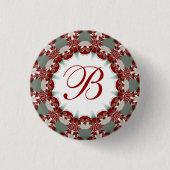 Vakantie en kerstviering Monogram Button (Voorkant)
