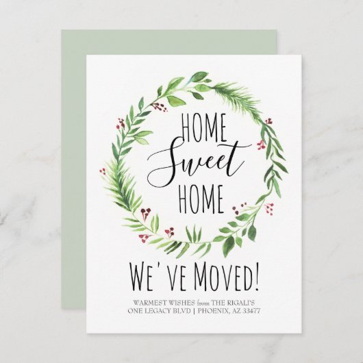 Vakantie en nieuwe aankondiging thuis (Voorkant / Achterkant)