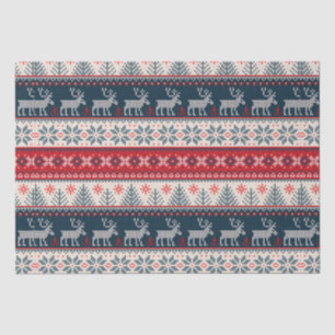 Vakantie Faux Knit Pattern Kerstmis - Gepersonalis Tissuepapier