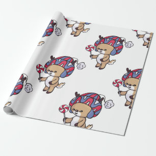 Vakantie Fawn met Lollipop Wrapping Paper Cadeaupapier