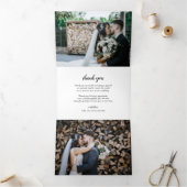 Vakantie feestdag Dank je drieledige briefkaart (Binnen)