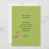 Vakantie Flamingo Strand Scène Kerstmis Kaart (Achterkant)