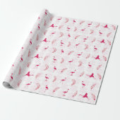 Vakantie Flamingo's Wrapping Papier - Wit (Uitgerold)