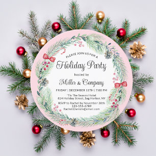 Vakantie Floral Wreats Corporate Kerstparty Kaart